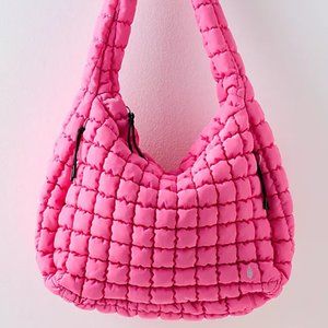 NWT Free People FP Movement Quilted Carryall, Bubblegum Bright Pink